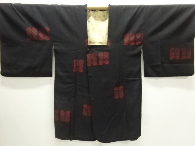 JAPANESE KIMONO / ANTIQUE TAISHO ROMANTIC LACQUER ENSHU CAMELLIA PATTE